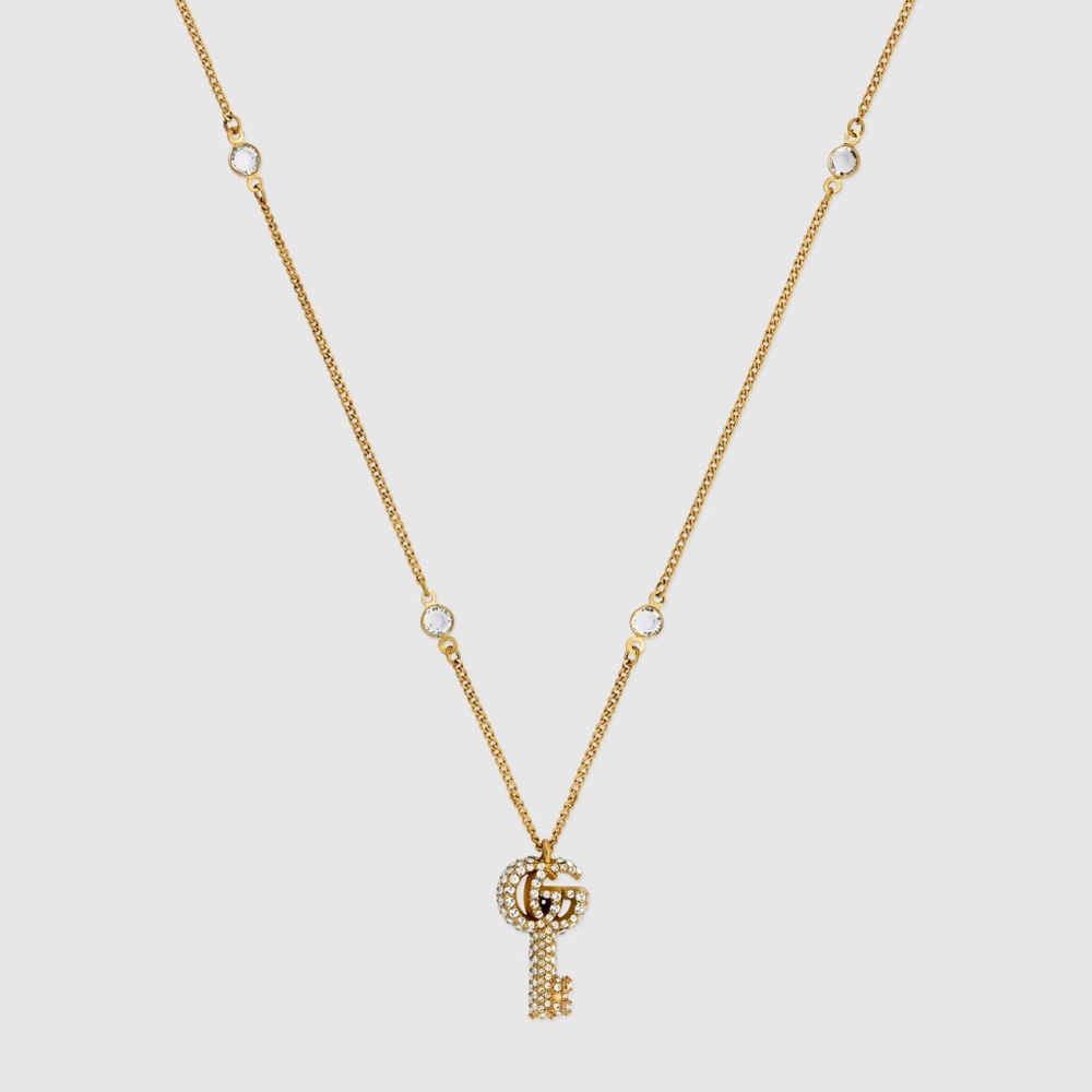 Gucci Women’s Double Key Necklace with Crystals